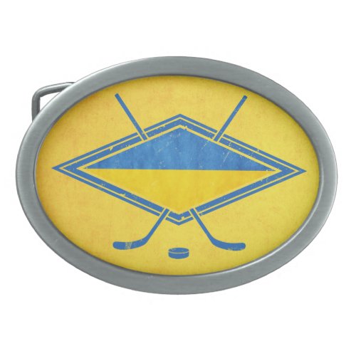 Ukrainian Hockey Flag Logo Belt Buckle