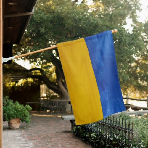 Ukrainian house flag with watercolor texture