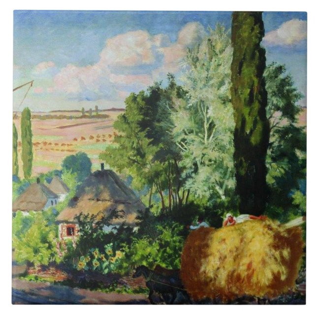 Ukrainian Landscape artwork Ceramic Tile (Front)