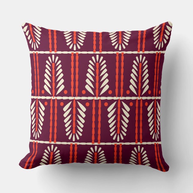 Ukrainian Lemky Grain Pattern Throw Pillow (Front)