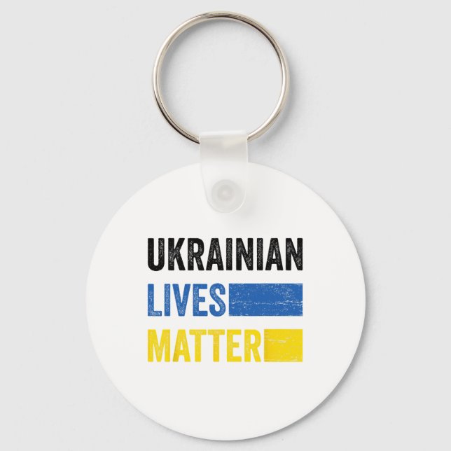Ukrainian Lives Problem Flag Ukraine Lovers Ukrain Keychain (Front)