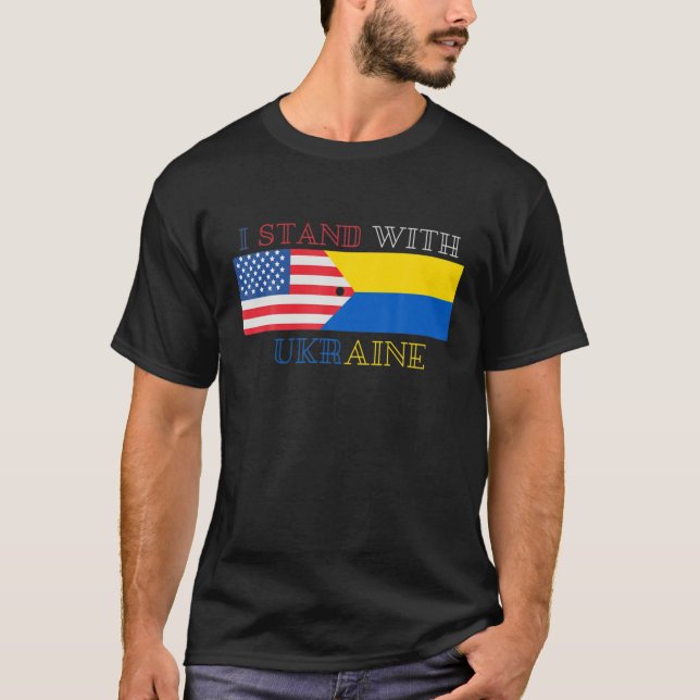 Ukrainian Lover I Stand With Ukraine Flag T-Shirt (Front)