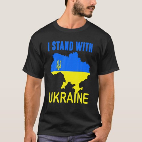 Ukrainian Lover I Stand With Ukraine Ukraine Map T_Shirt