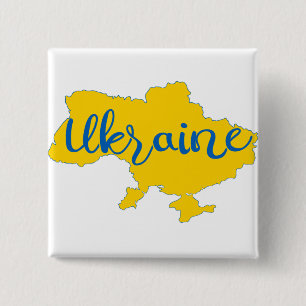 Ukrainian map and lettering button