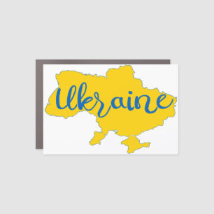 Ukrainian map and lettering car magnet