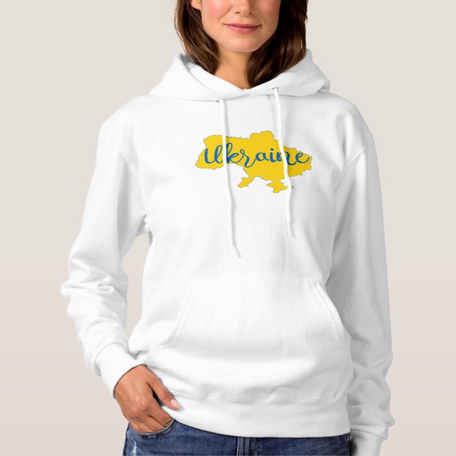 Ukrainian map and lettering  hoodie (Front)