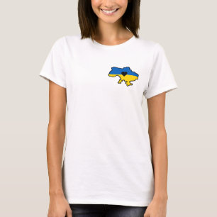 Ukrainian map in blue and yellow colors with heart T-Shirt