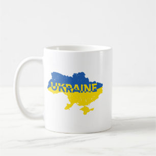 Ukrainian map with inscription Ukraine. Ukraine Coffee Mug