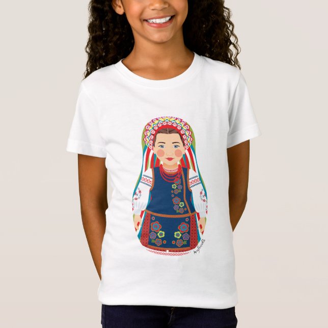 Ukrainian Matryoshka Girls' T-Shirt (Front)