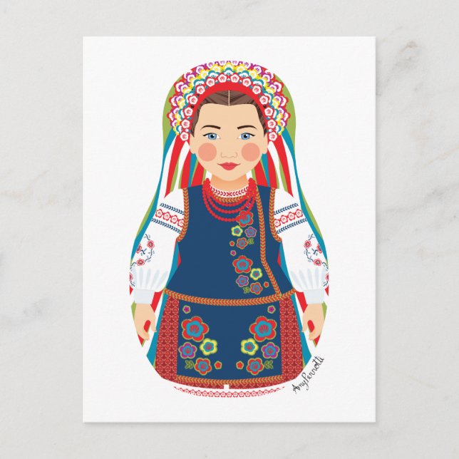 Ukrainian Matryoshka Postcard (Front)