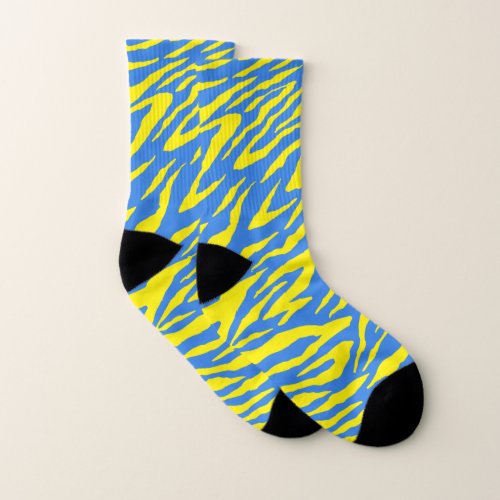 Ukrainian national colored zebra pattern socks