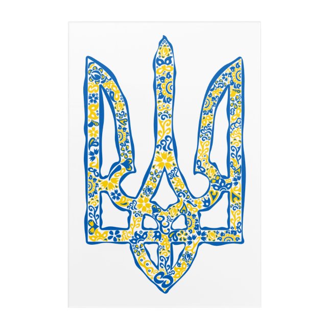 Ukrainian national emblem trident tryzub ethnical acrylic print (Front)