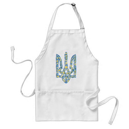 Ukrainian national emblem trident tryzub ethnical adult apron