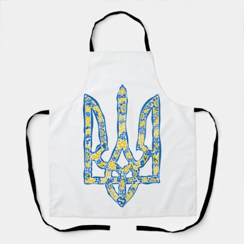 Ukrainian national emblem trident tryzub ethnical apron