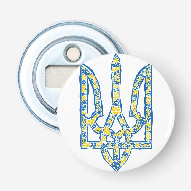 Ukrainian national emblem trident tryzub ethnical bottle opener (Front)