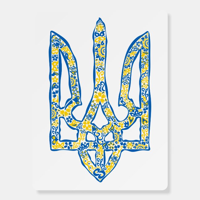 Ukrainian national emblem trident tryzub ethnical foam board (Front)