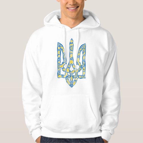 Ukrainian national emblem trident tryzub ethnical hoodie