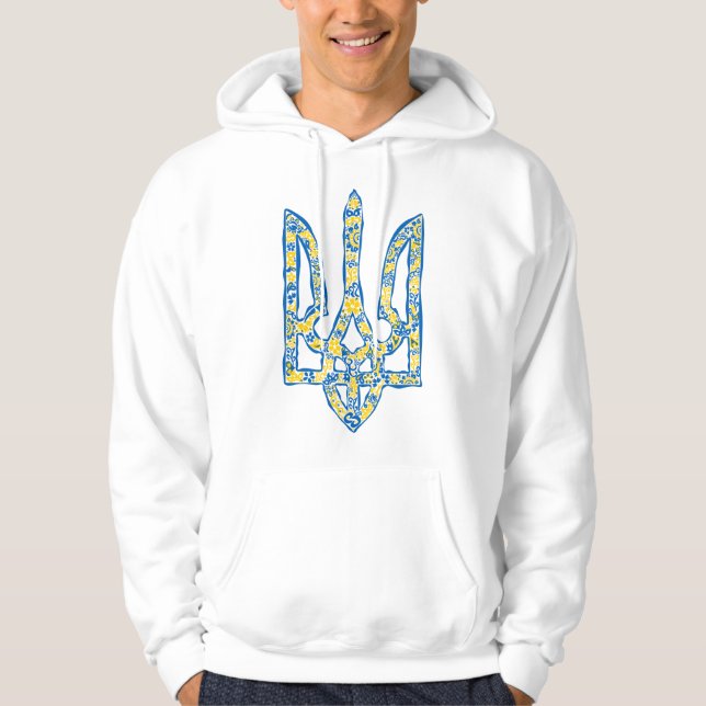Ukrainian national emblem trident tryzub ethnical hoodie (Front)