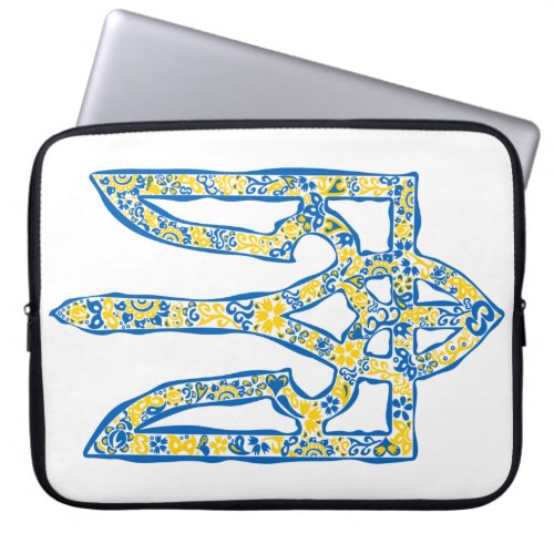 Ukrainian national emblem trident tryzub ethnical laptop sleeve