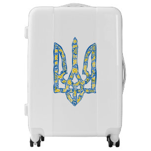 Ukrainian national emblem trident tryzub ethnical luggage
