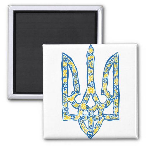 Ukrainian national emblem trident tryzub ethnical magnet