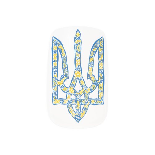 Ukrainian national emblem trident tryzub ethnical minx nail art
