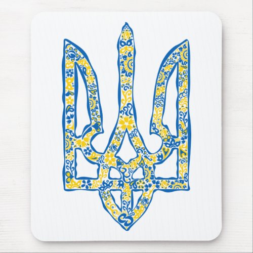 Ukrainian national emblem trident tryzub ethnical mouse pad