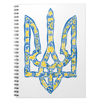 Ukrainian national emblem trident tryzub ethnical notebook