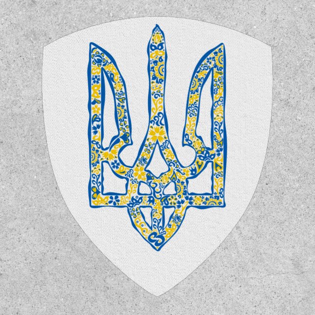 Ukrainian national emblem trident tryzub ethnical patch (Front)