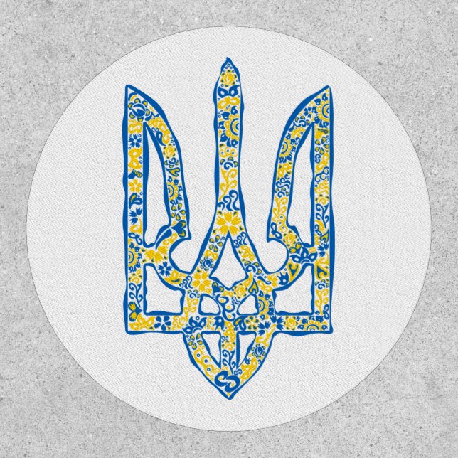 Ukrainian national emblem trident tryzub ethnical patch (Front)