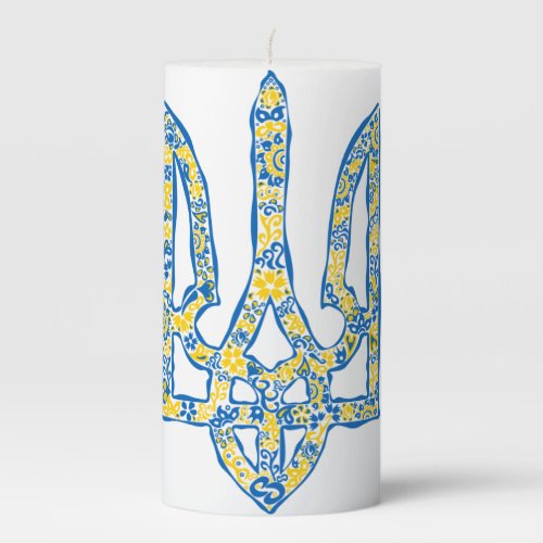 Ukrainian national emblem trident tryzub ethnical pillar candle