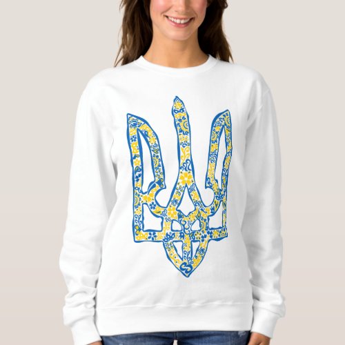 Ukrainian national emblem trident tryzub ethnical sweatshirt