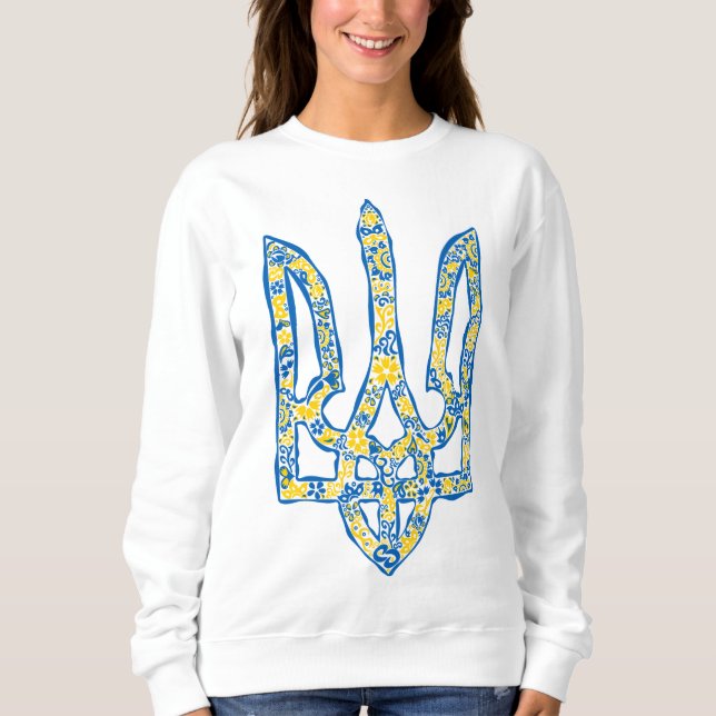 Ukrainian national emblem trident tryzub ethnical sweatshirt (Front)