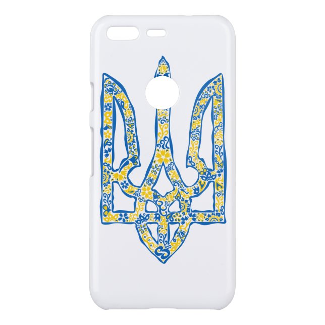 Ukrainian national emblem trident tryzub ethnical uncommon google pixel case (Back)