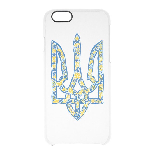 Ukrainian national emblem trident tryzub ethnical uncommon iPhone case (Back)