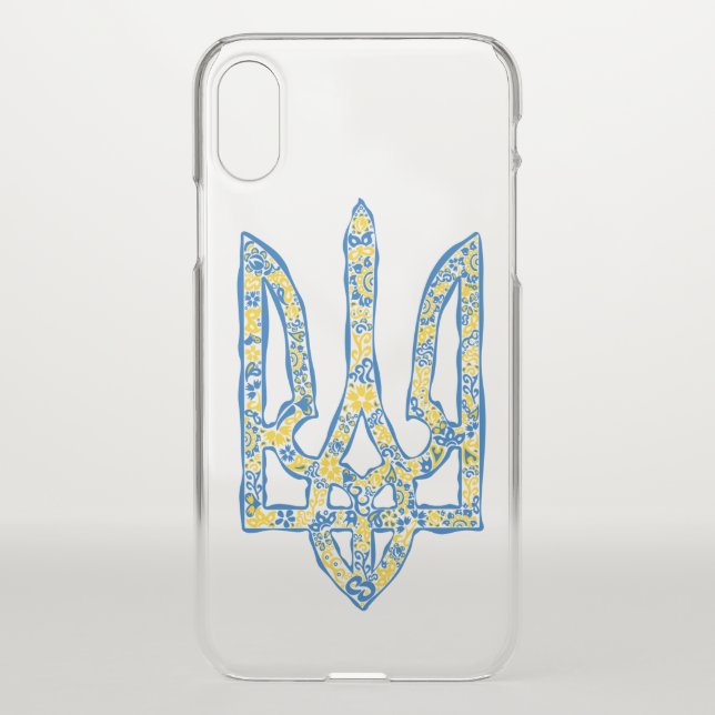 Ukrainian national emblem trident tryzub ethnical  uncommon iPhone case (Back)