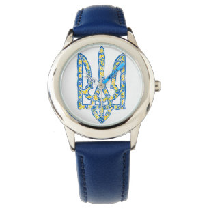 Ukrainian national emblem trident tryzub ethnical watch