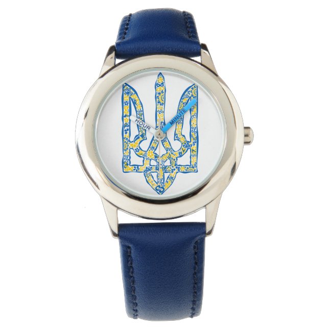 Ukrainian national emblem trident tryzub ethnical watch (Front)