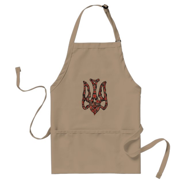 Ukrainian national emblem trident tryzub stylized adult apron (Front)