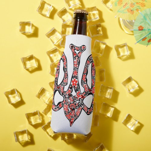 Ukrainian national emblem trident tryzub stylized bottle cooler