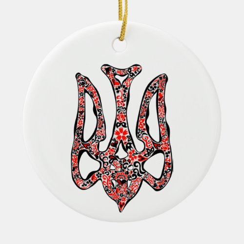 Ukrainian national emblem trident tryzub stylized ceramic ornament