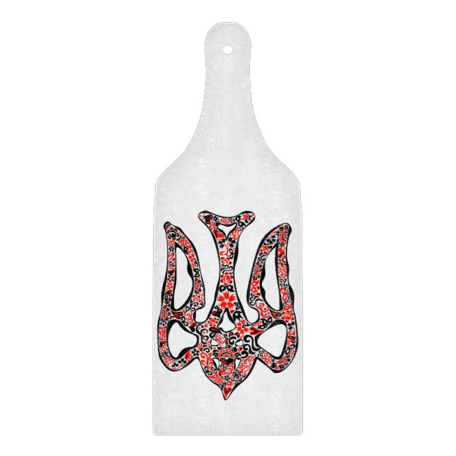 Ukrainian national emblem trident tryzub stylized cutting board (Front)