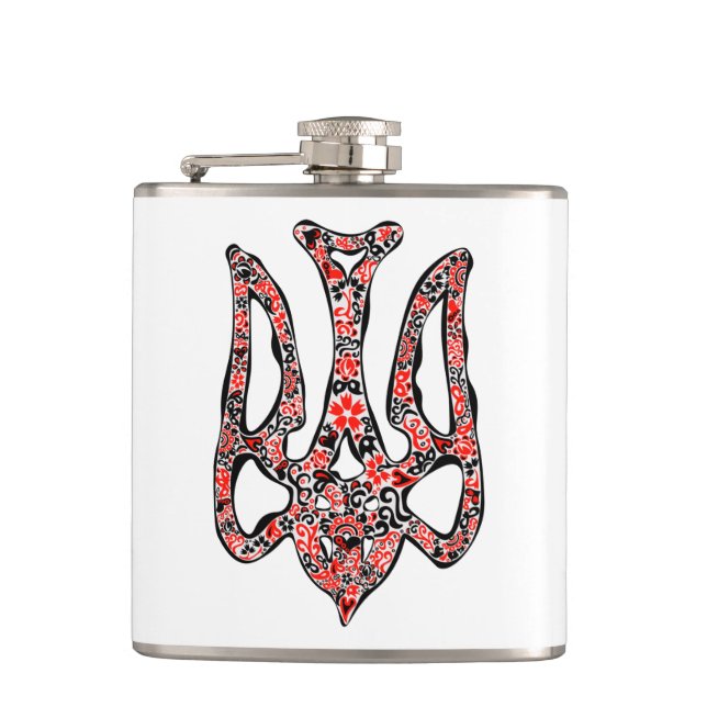 Ukrainian national emblem trident tryzub stylized flask (Front)