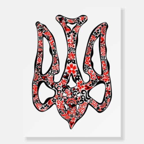 Ukrainian national emblem trident tryzub stylized foam board