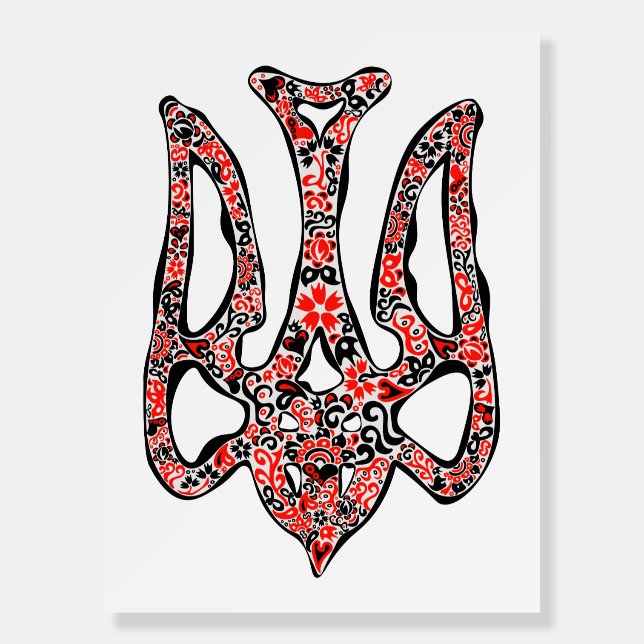 Ukrainian national emblem trident tryzub stylized foam board (Front)