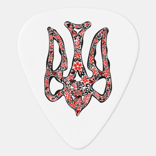 Ukrainian national emblem trident tryzub stylized guitar pick