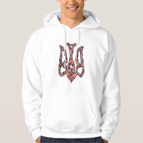 Ukrainian national emblem trident tryzub stylized hoodie