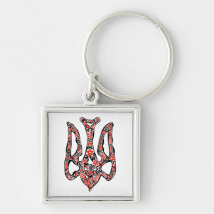 Ukrainian national emblem trident tryzub stylized keychain