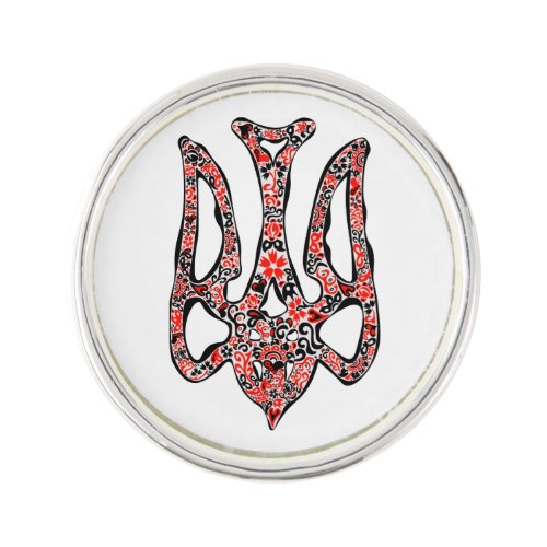 Ukrainian national emblem trident tryzub stylized lapel pin
