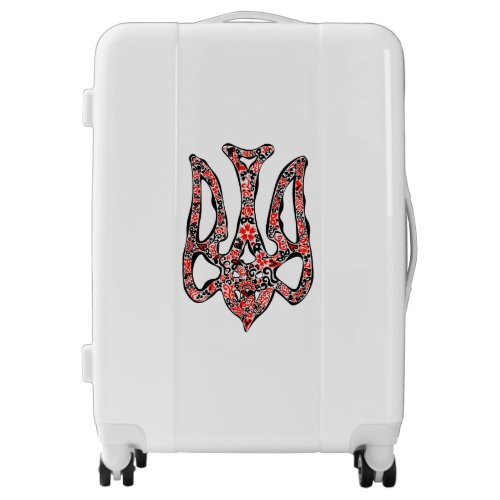 Ukrainian national emblem trident tryzub stylized luggage